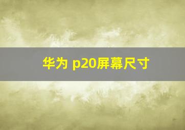 华为 p20屏幕尺寸